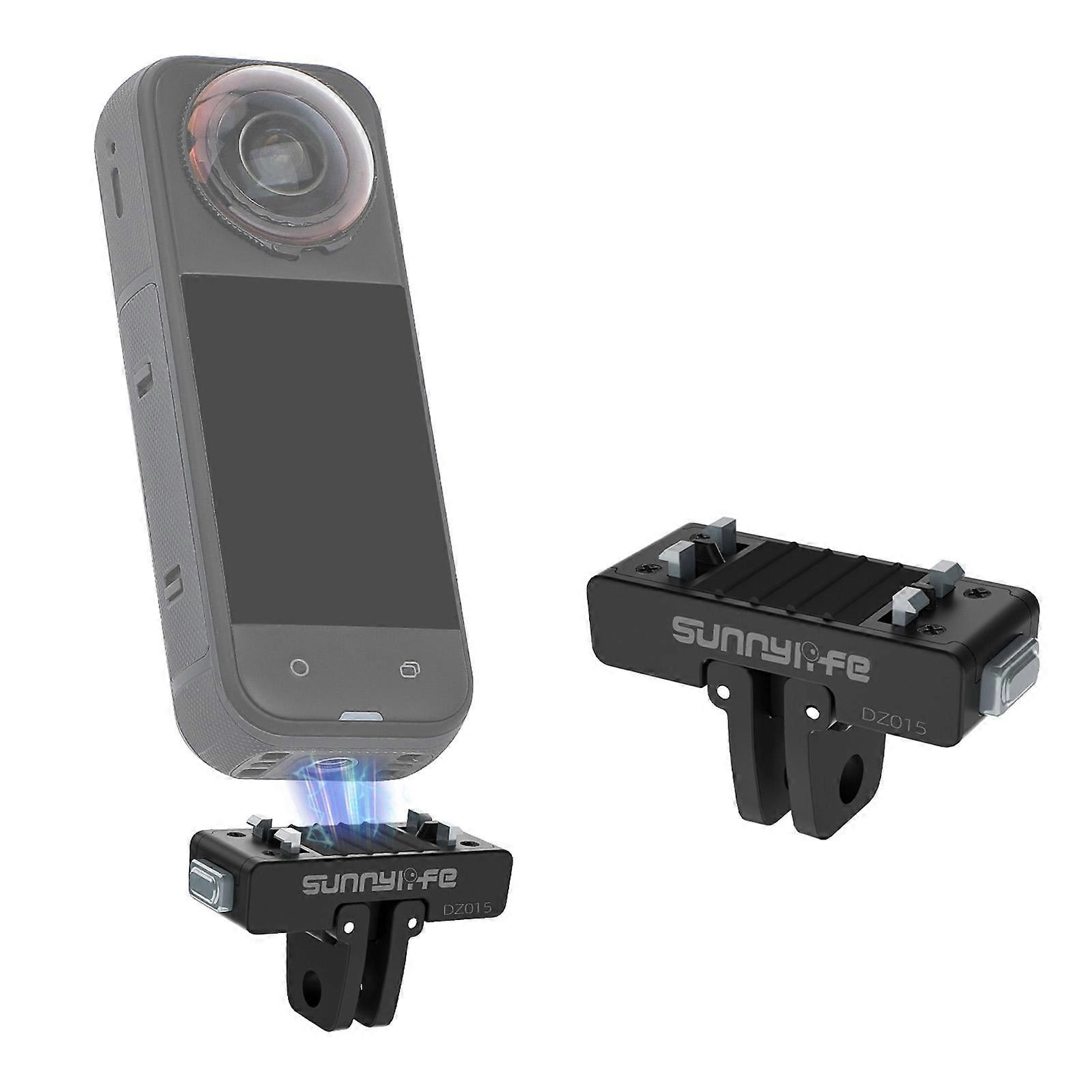 Sunnylife Magnetic Quick Release Adapter Mount Action Camera Foldable Cam Stand For Insta360 X5 / Ace / Ace Pro 2 / 1 (Black)