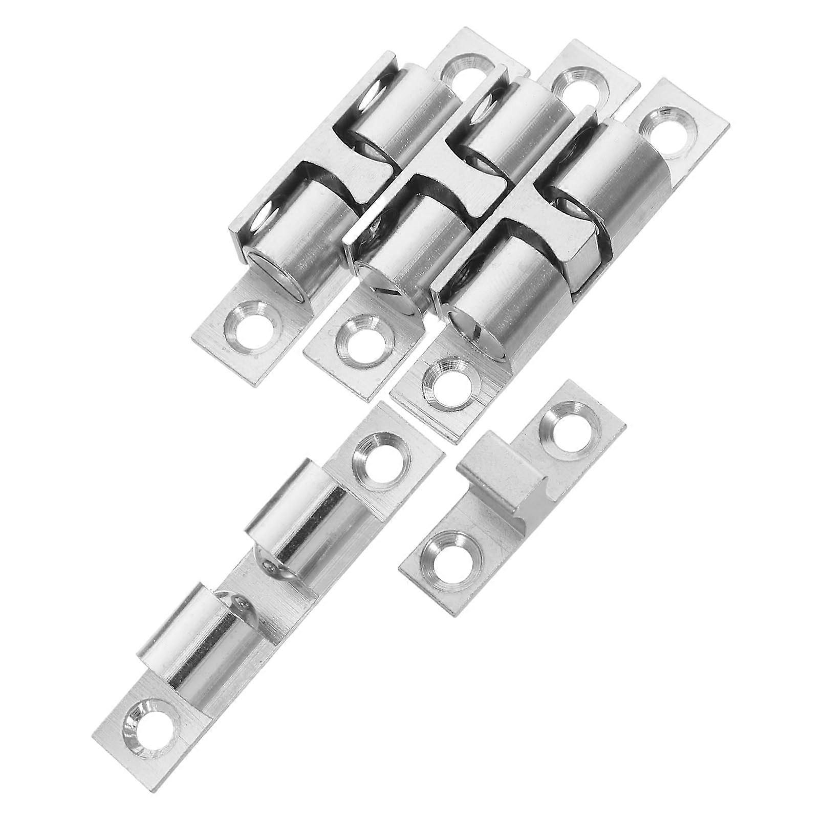 Cabinet Door Latch Closers Set of 4 with Double Secure Hold for Kitchen Cabinets and Furniture Silver
