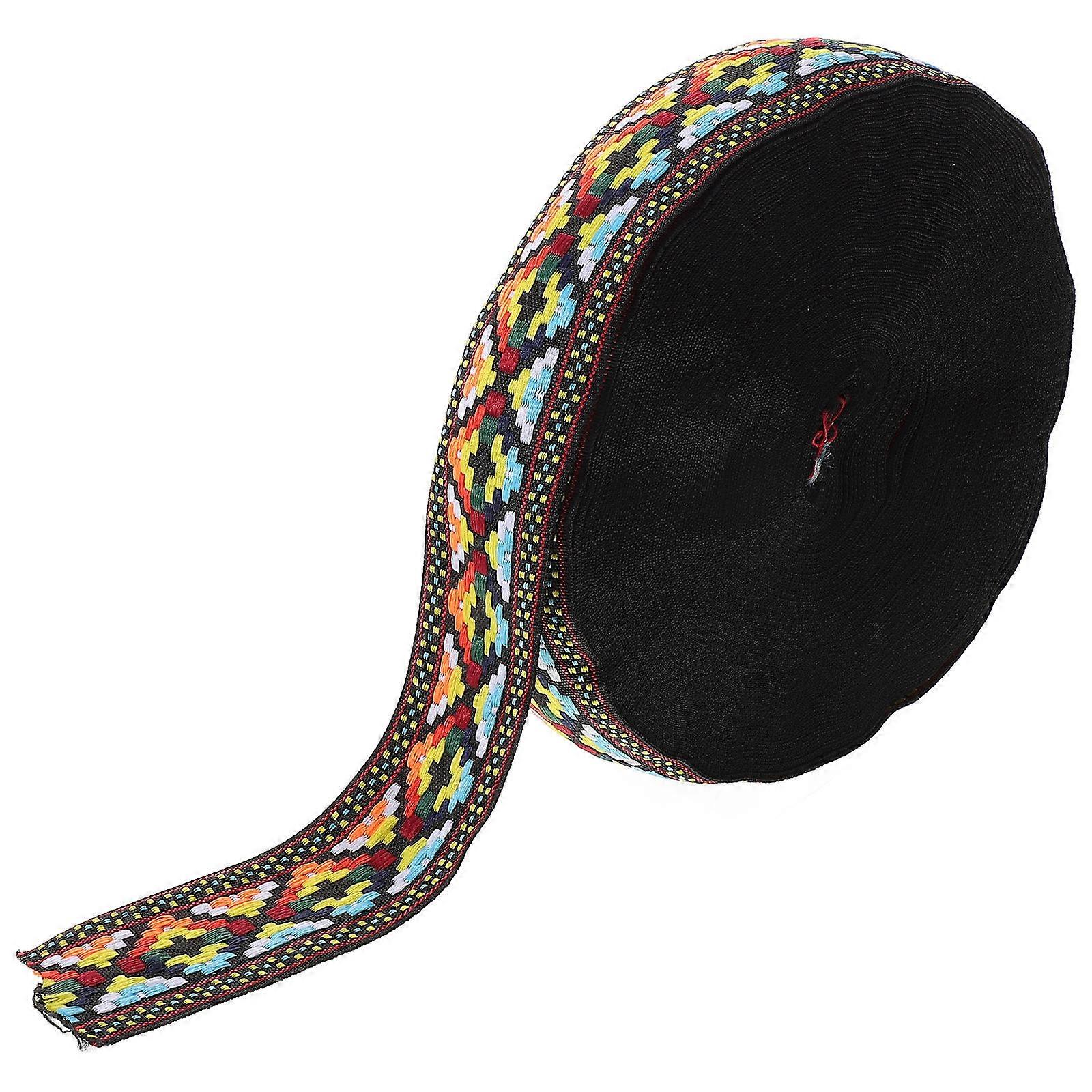 Ethnic Style Ribbon Craft Ribbon for Floral Arrangements Multi Polyester Material with Knitting Function 1roll