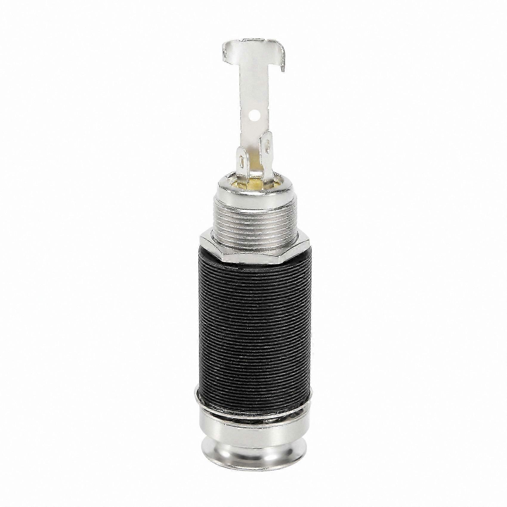 6.35mm Acoustic Electric Guitar Bass Output Jack with Strap Button Endpin Plug Socket Cylinder Stereo Connector