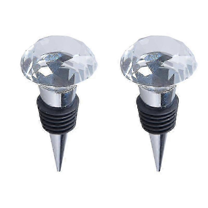 2pcs Elegant Crystal Wine Stoppers for Preserving Wine Bottles and Enhancing Presentation
