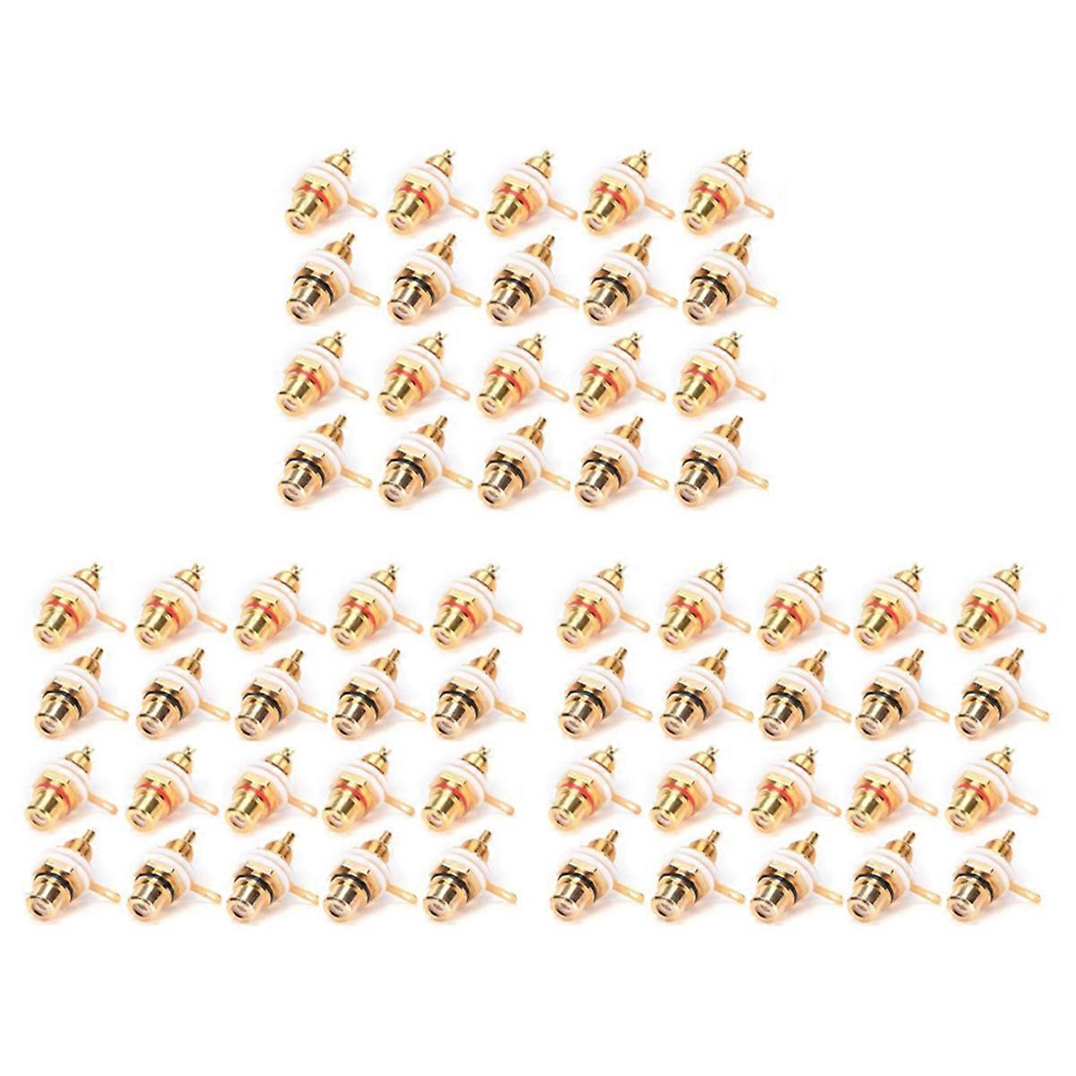 60Pcs Gold Plated Terminal Jack Plug Female Socket Chassis Panel Connector for Amplifier Speaker