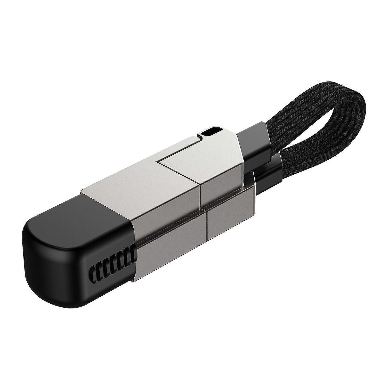 4 in 1 Multi Fast Charging Cable Keychain for iPhone Andriods Portable Travel Magnetic Keychain Cable