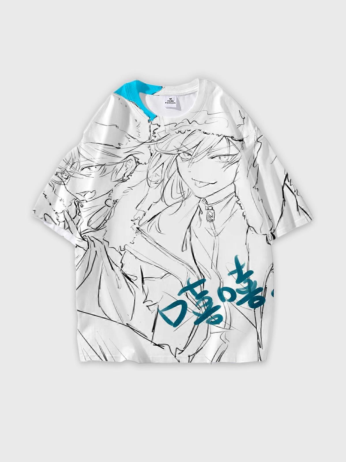 T-Shirt Round Neck, Loose Short Sleeve Paradox Live THE ANIMATION Graphic Tee, Unisex Summer Casual Top V149