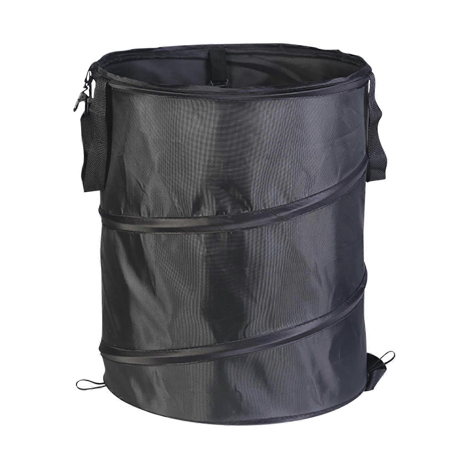 Garden Waste Bag Heavy Duty Quick Setup Pop Up With Handles Reusable Leaf Bag For Green Cuttings And Lawn Waste Black