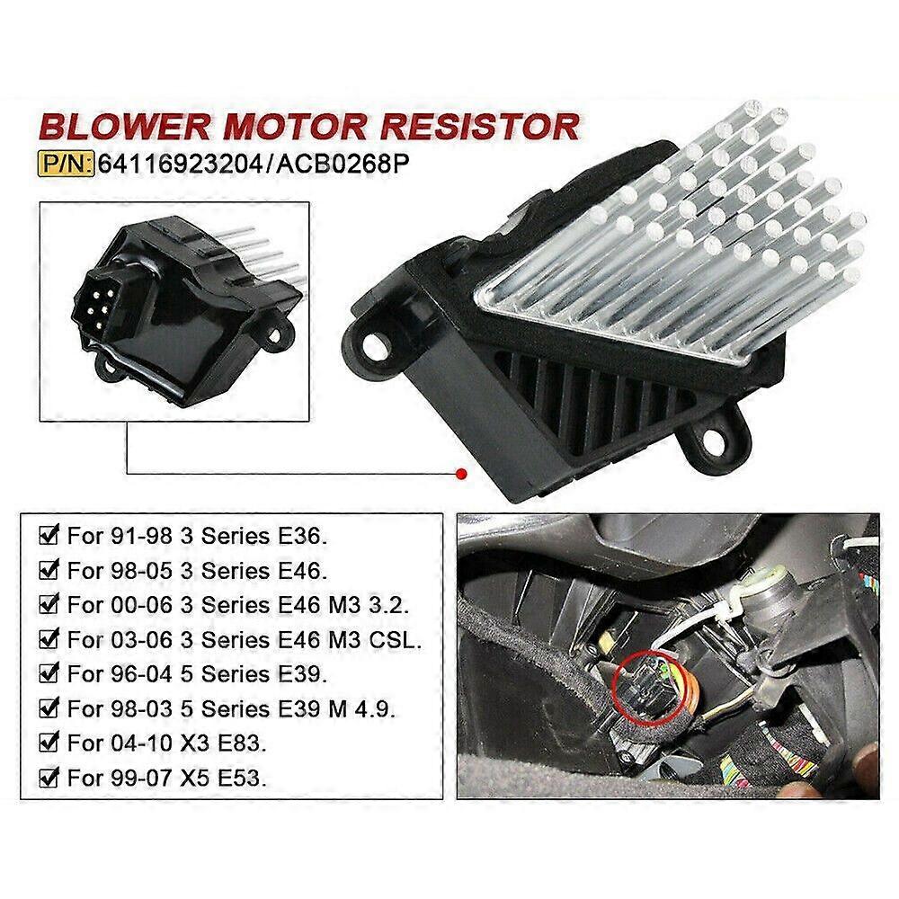 Heater Motor Resistor for - E46 E39 X5 X3 1997-2006 64116923204 64116929486 64118385549