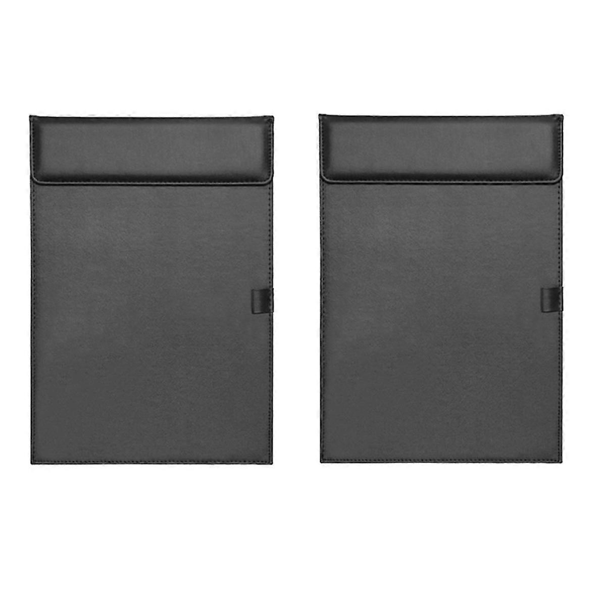 Desktop File PU Leather Folder A4 Meeting Clipboard Office Meeting Board Clip Black Data Binder wit