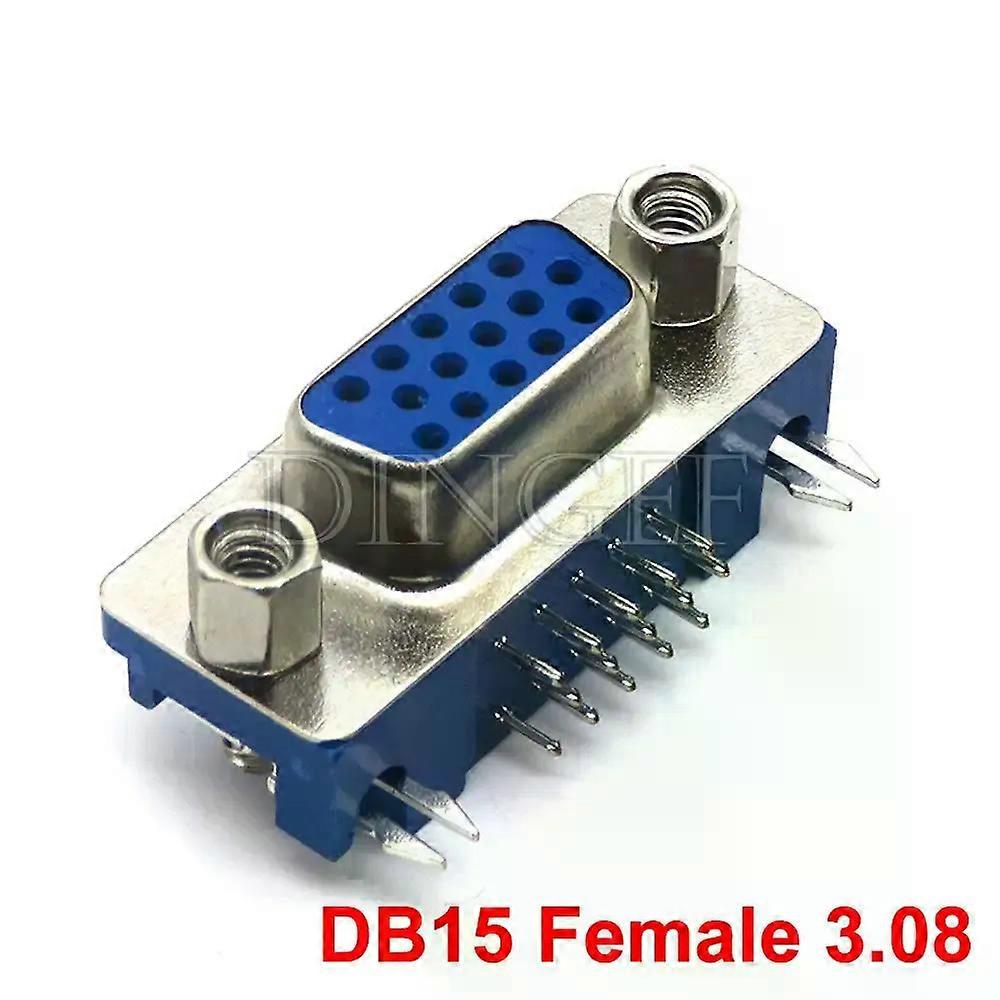 5PCS Connector Socket DB9 DB15 RS232 Harpoon Male/Female With Set Screw Post 308 Bent Three-row Connector Socket VGA Interface