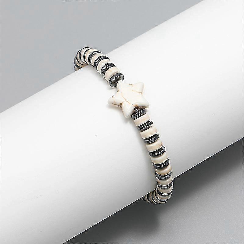 Vintage Coconut Shell Stretch Bracelet