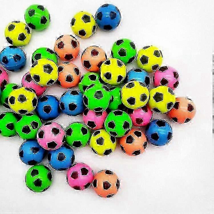 2025 50pcs Assorted Color Bouncing Balls 25mm with Football Design and Neon Bright Options
