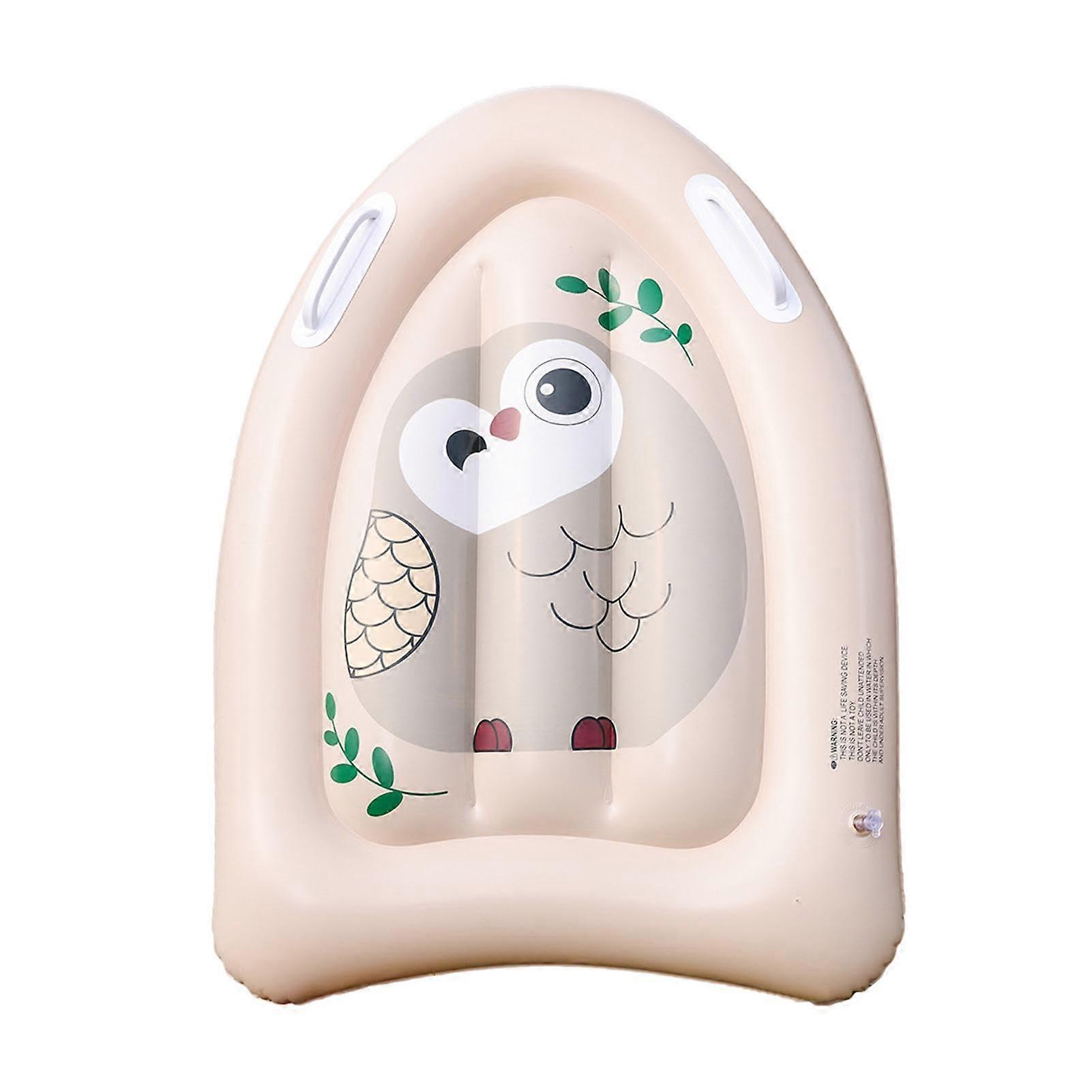 Inflatable Surfboard Owl Pattern Floating Pool Toy, Lightweight With Handle, Water Pool Game Toy