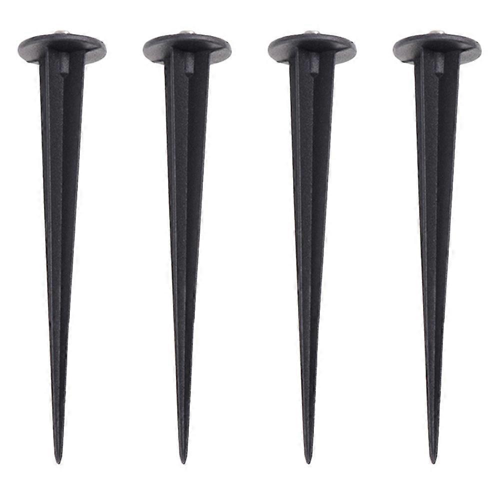 Outdoor Aluminum Ground Spikes for Lawn Lamp Setup 4Pcs Black Durable