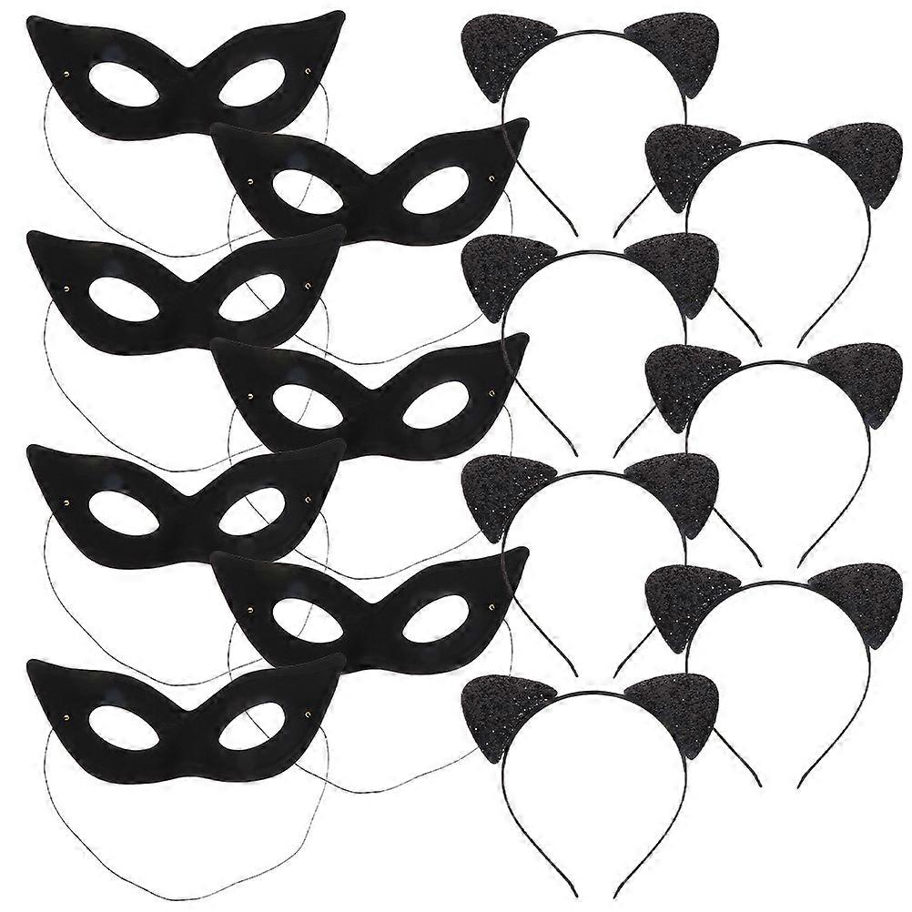 Cat Cosplay Headband Cloth Cat Costume Set for Stage Use 4Sets