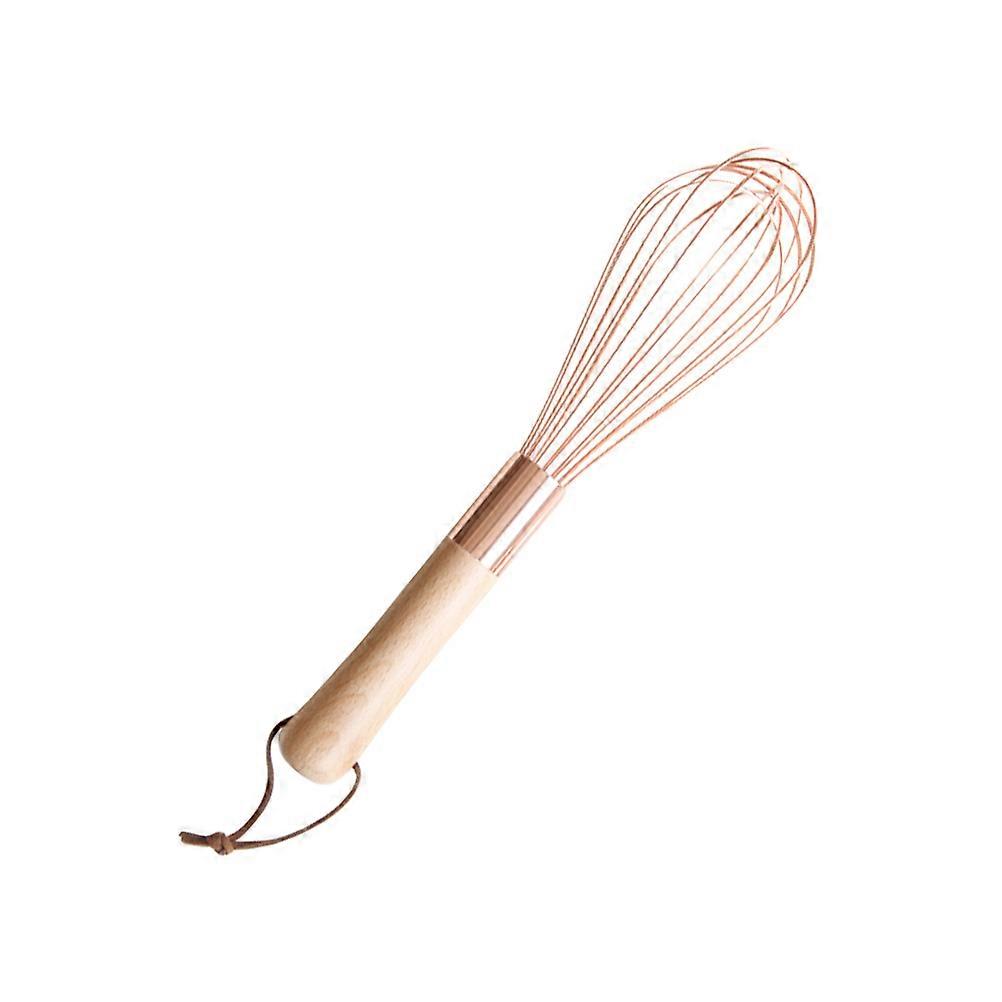 Manual Egg Whisk Stainless Steel Beater for Kitchen Use Wood Handle