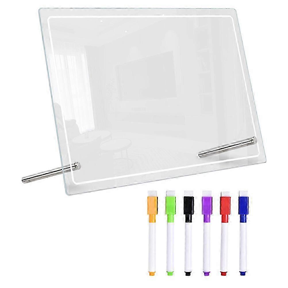 Acrylic Message Board 20x30cm Transparent for Kitchen and School Notetaking
