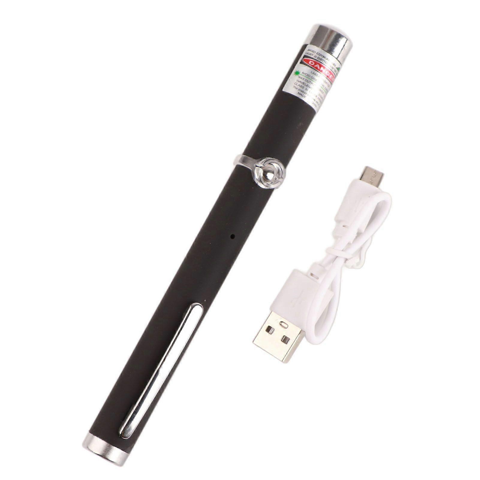 Laser Pointer USB Charging Pen Cat Interactive Toy Pen Light Tool for Home Office Green Beam