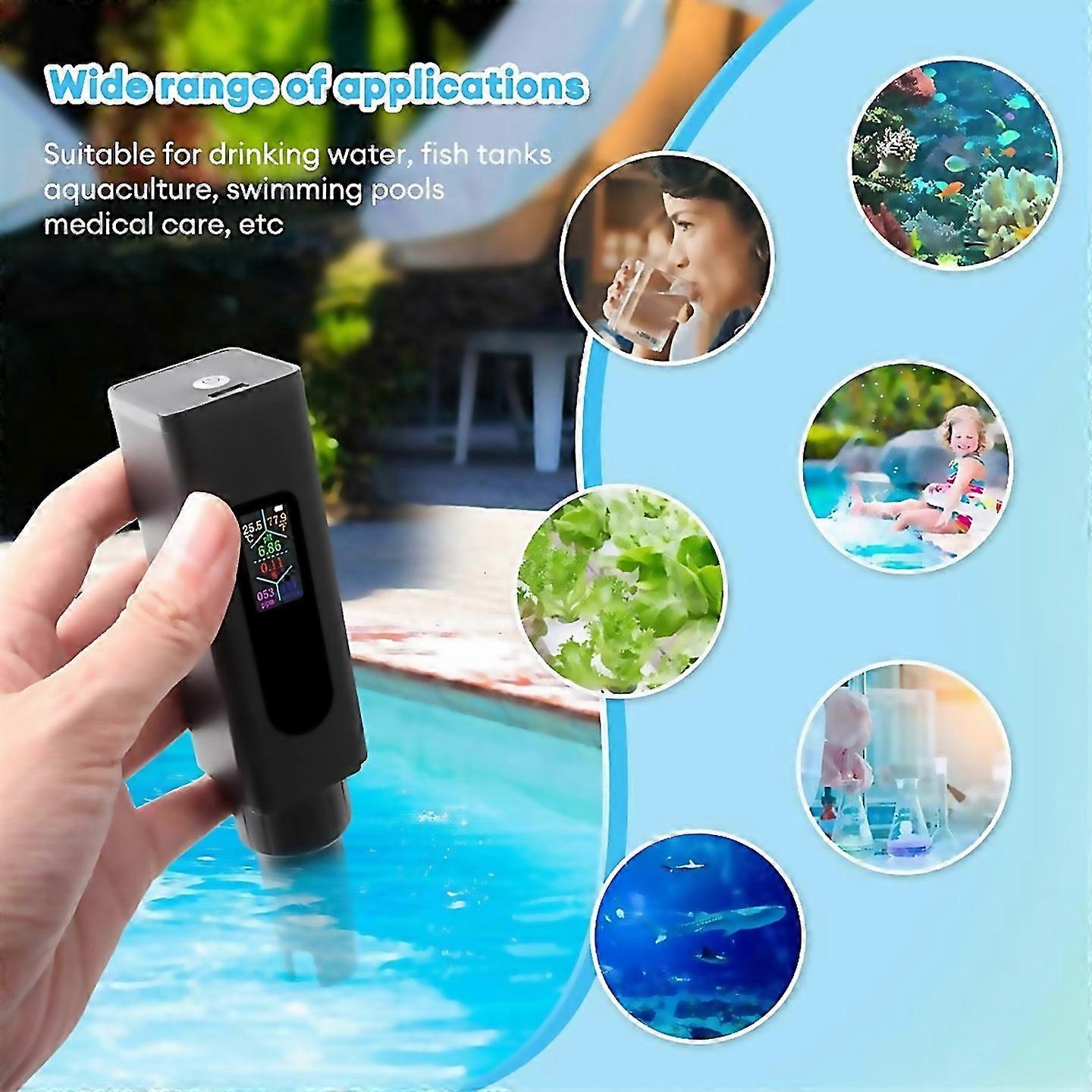 For 5 In 1 Salinity Meter Ph Water Quality Tester
