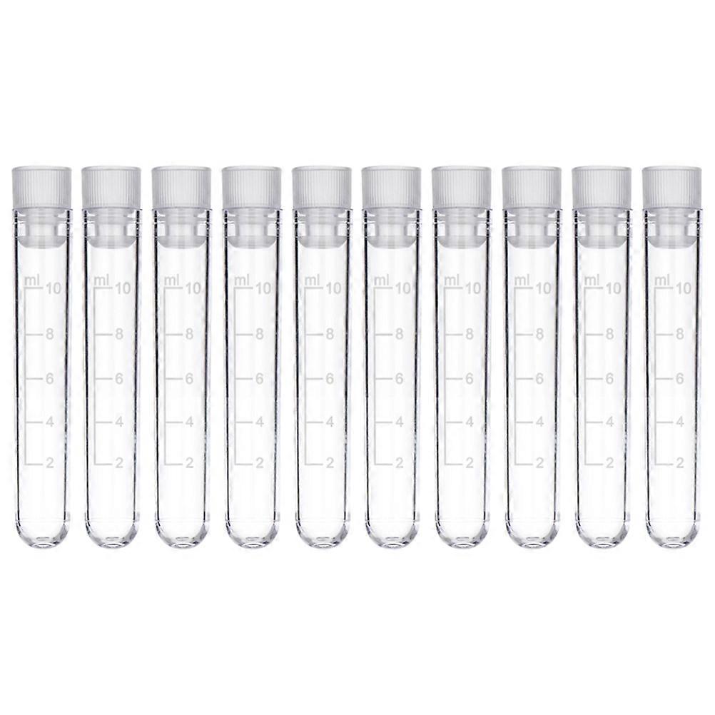 Sample Containers Test Tubes for Kids Cylindrical Plastic White Laboratory Use Storage 50Pcs