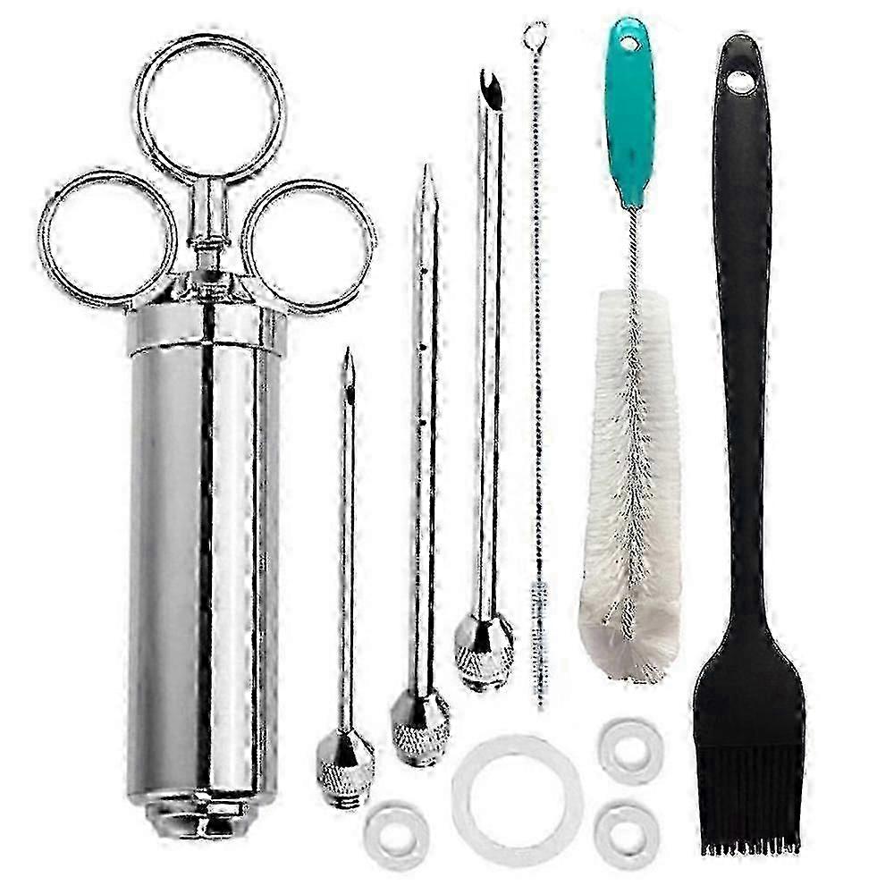 Marinade Meat Flavor Injector Syringe Needle Brush Kit