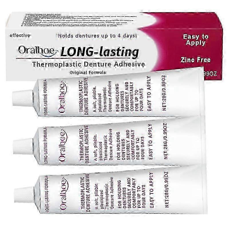 suitable for Thermoplastic-Denture Adhesive, Premium Formulas Non Glue Denture-Adhesive Cream, for Refitting Tightening-Dentures-jc