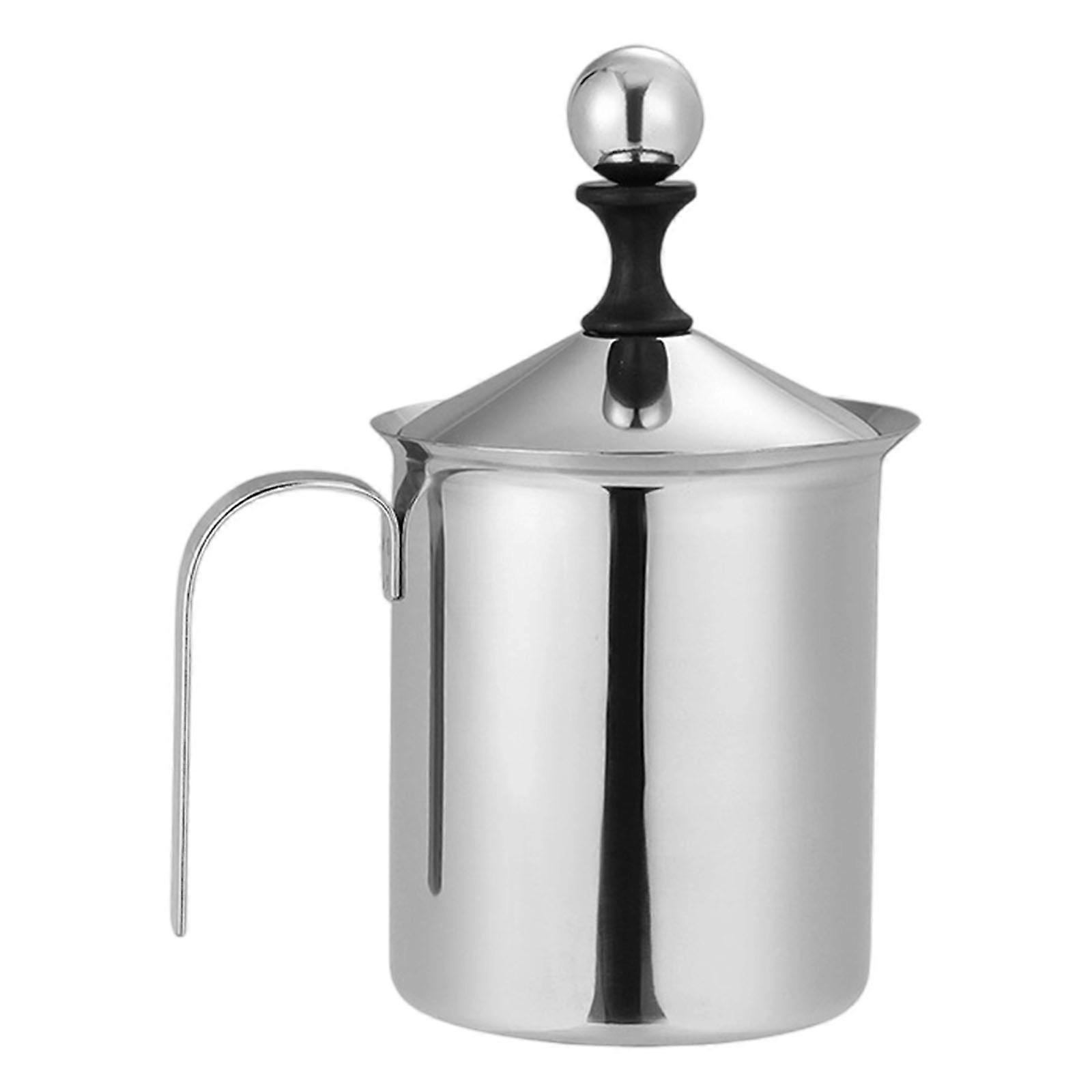 Manual Double Layer Nonrust Steel Milk Frother For Coffee Lattes Cappuccinos With Sturdy 304 Steel Multicolor