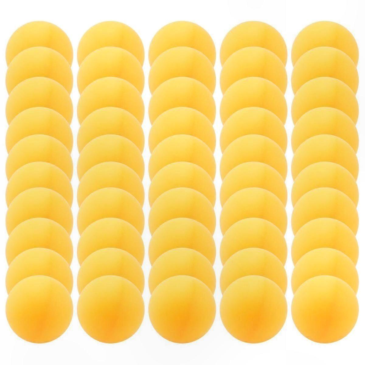 50 x Celluloid Table Tennis Training Balls, Ping Pong Yellow/White Random