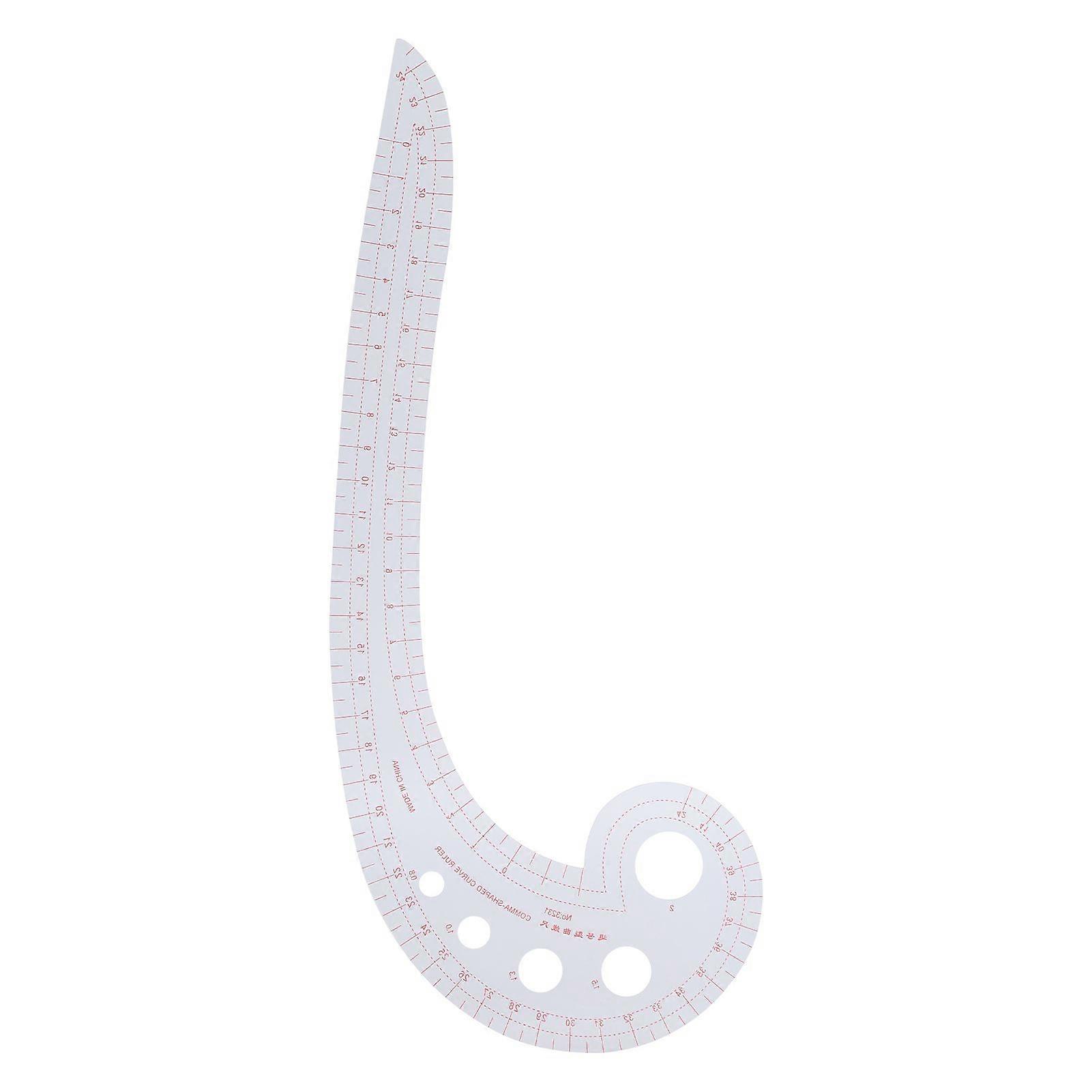 Comma Ruler Multifunctional Grading Ruler 6Word Cutting Tool Curved Ruler for Making Clothes