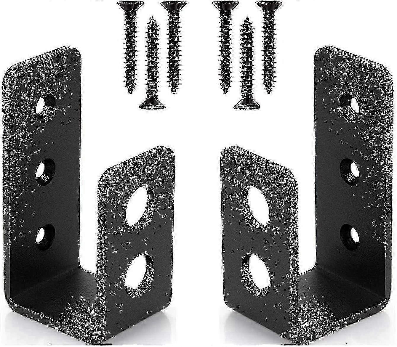 two Pack 2x4 Door Heavy Duty U-shape Steel Security Bar Brackets