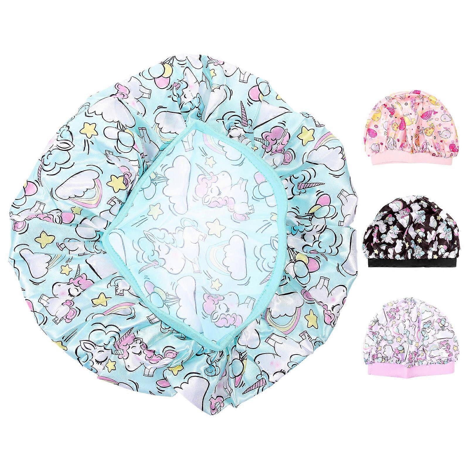 Assorted Color Children Sleep Hat for Daily Use 4Pcs Portable Kids Bonnet
