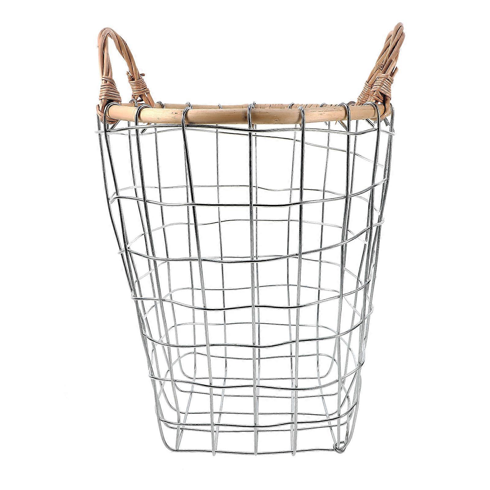 2Pcs Rectangular Iron Wire Woven Storage Basket For Stylish Home Organization 13.36X9.04X6.29In Decorative Utility