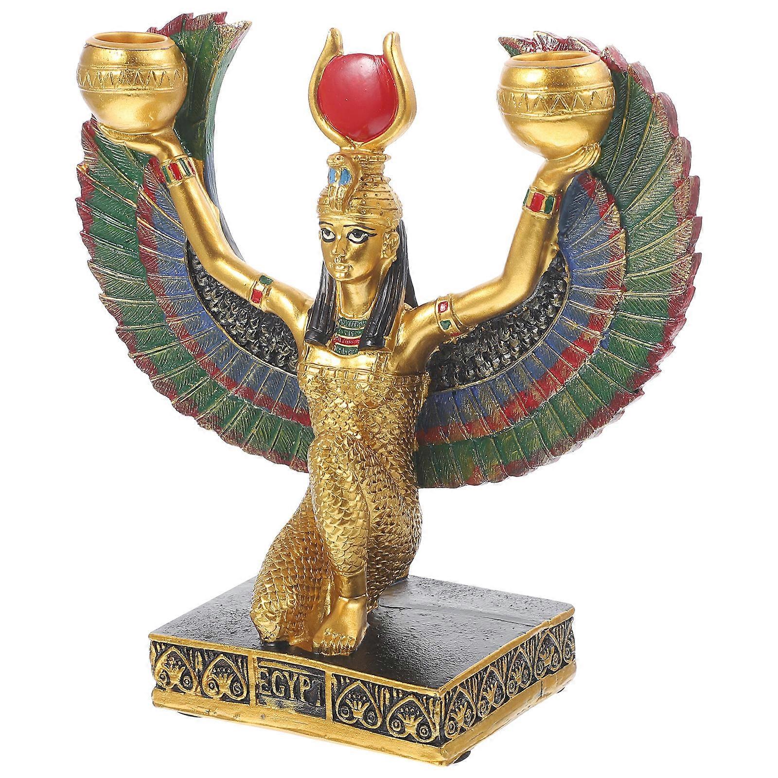Goddess Egyptian Statue for Desktop Adornment 4Pcs Assorted Color Figurines