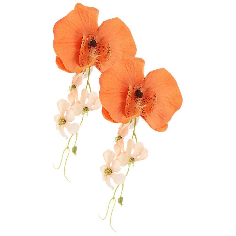 Flower Napkin Holder 2Pcs Elegant Design Phalaenopsis Shaped Dining Table Accessory Decoration