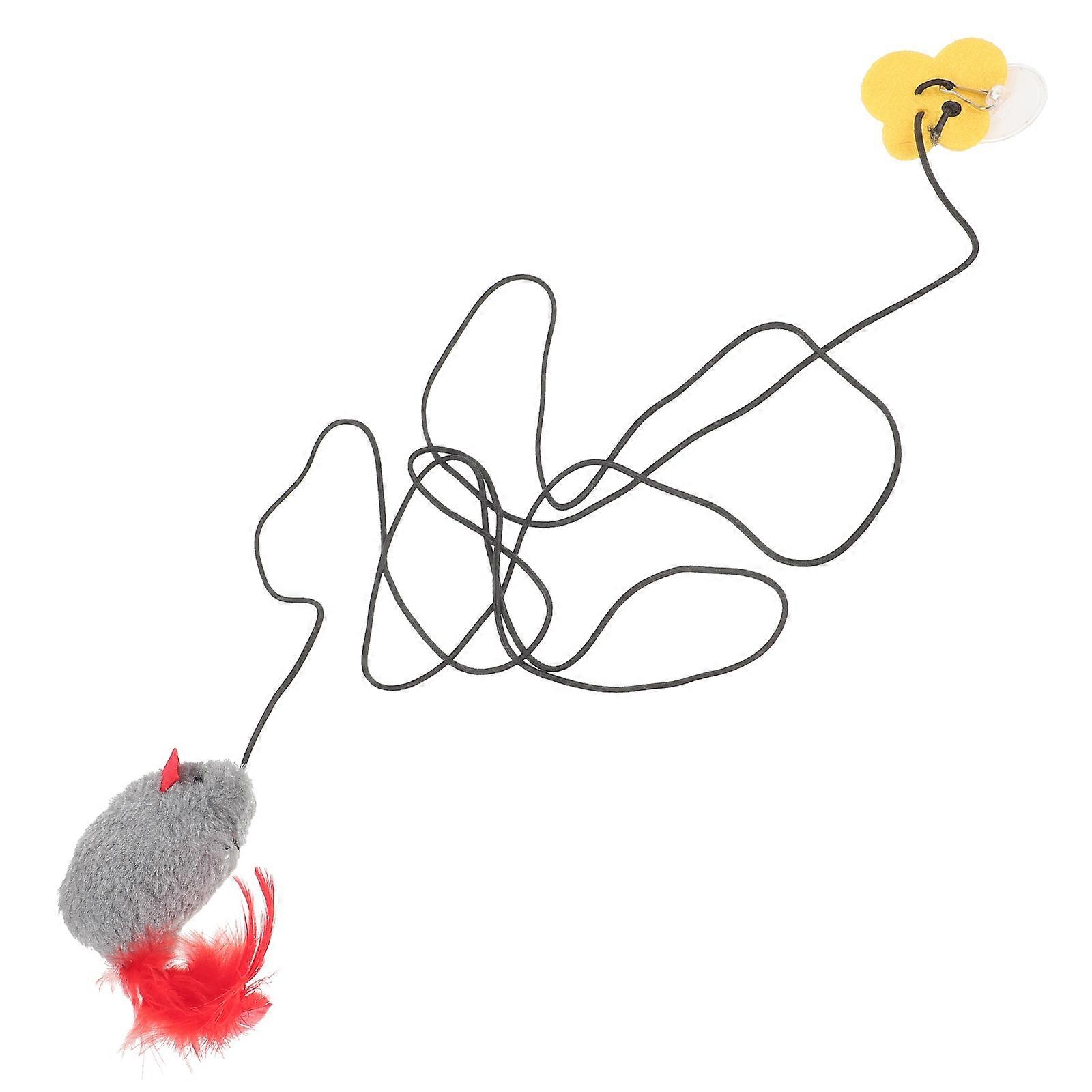 4Pcs Bouncing Plush Mouse Cat Toy For Indoor Entertainment And Pet Exercise With Hanging Design