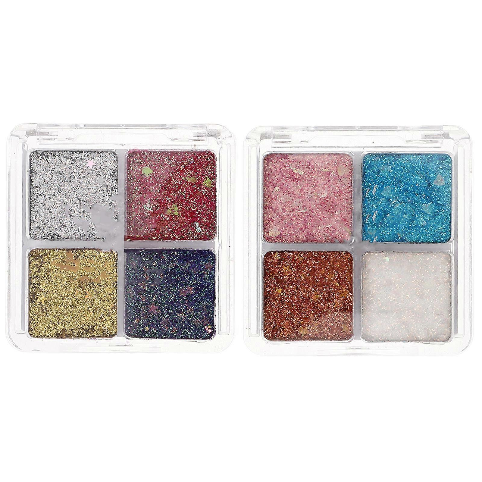 Shimmery Eyeshadow 2Pcs Glitter Palette for Makeup Use