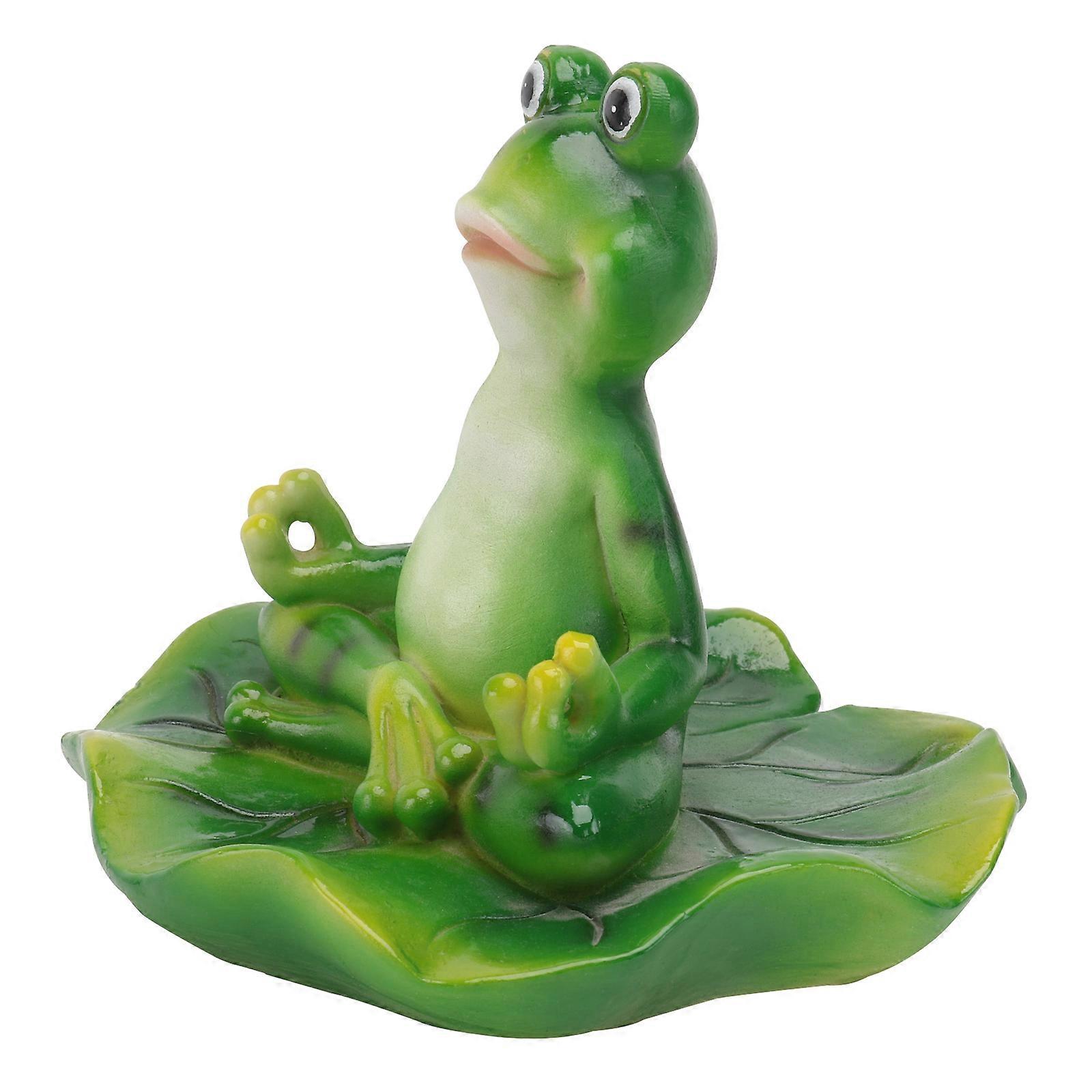 2Pcs Resin Green Frog-Shaped Floating Decorative Figurine Set