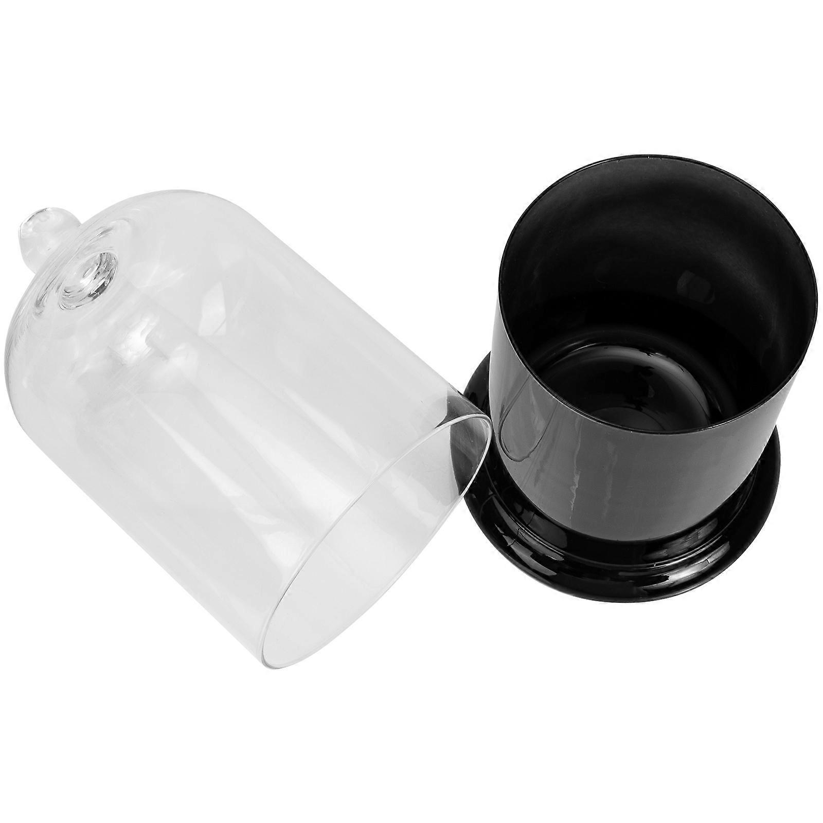 Glass Candle Holders Candle Stand for 2Sets with Dust Cover