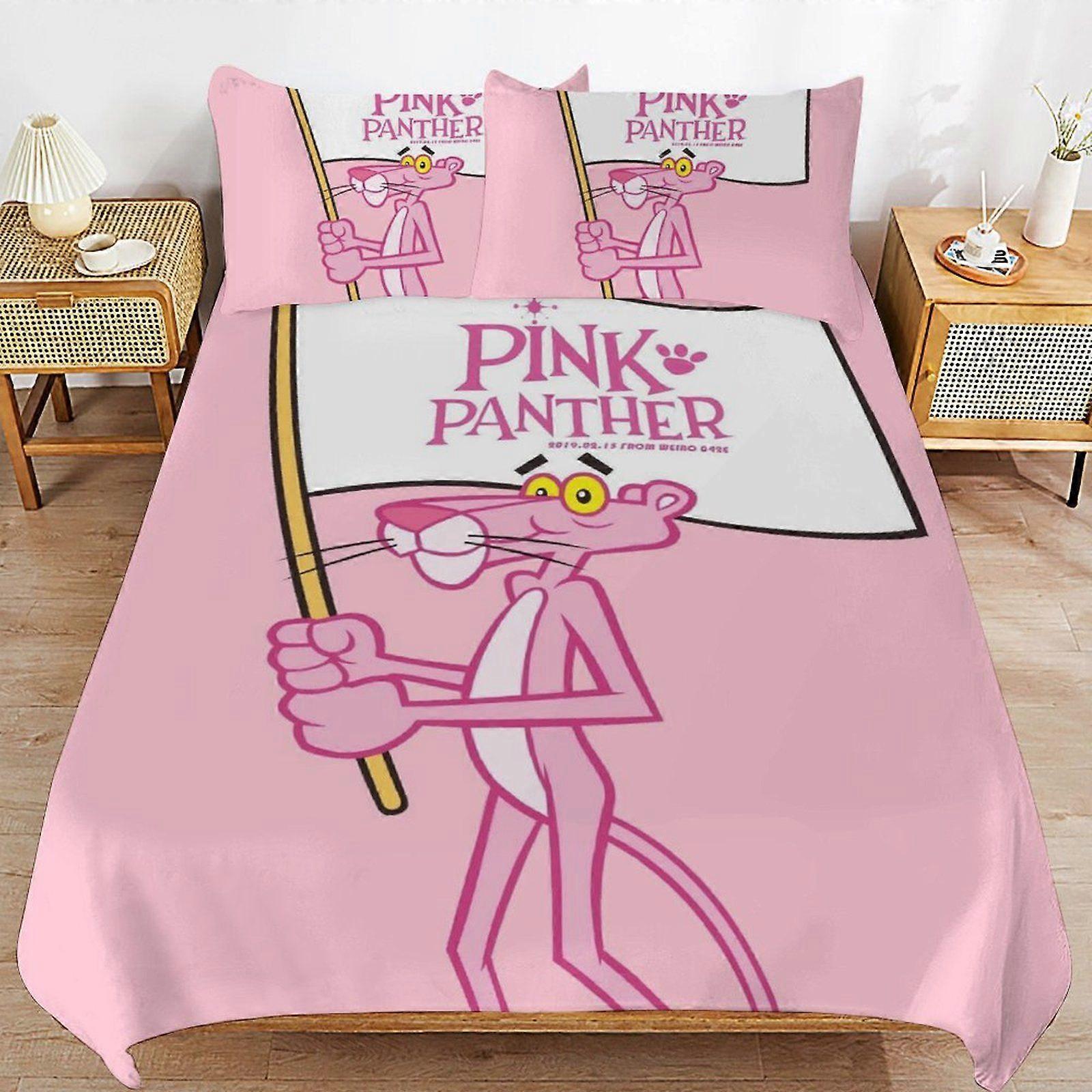 e13 The Pink Panther Everyday Sleep Fit Quality Closure Smooth Surface Texture Duvet Cover Sets Family Use d13