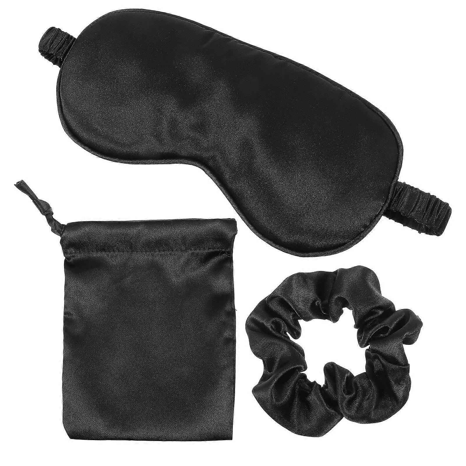 Sleeping Mask Silk Eye Mask Set for Home Use 3Pcs with Elastic Band