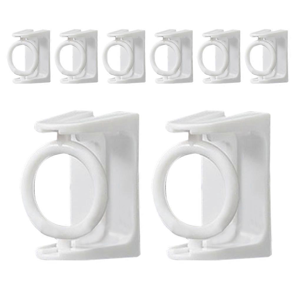 Adhesive Curtain Rod Bracket for Drapery Hooks 32Pcs White ABS Material
