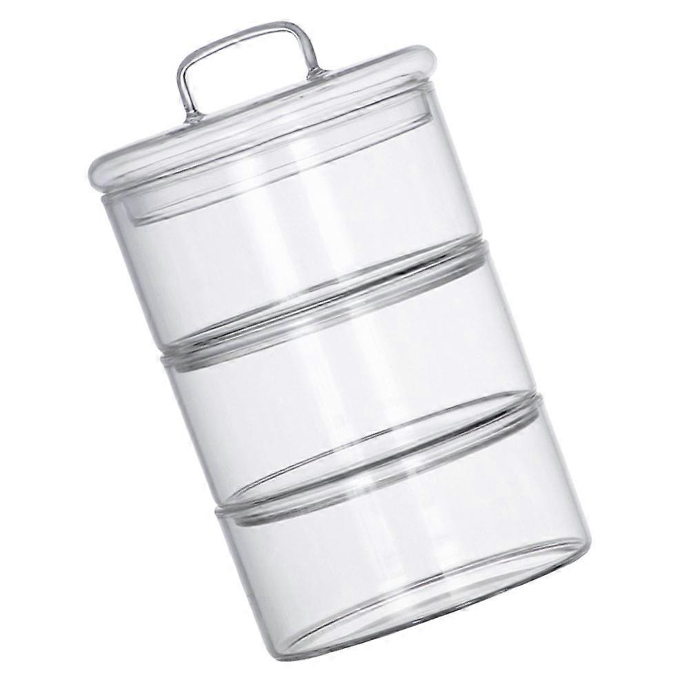 Fruit Container For Fridge Salad Bowl Home Use 18x11cm Glass Food Storage Stackable 1Set