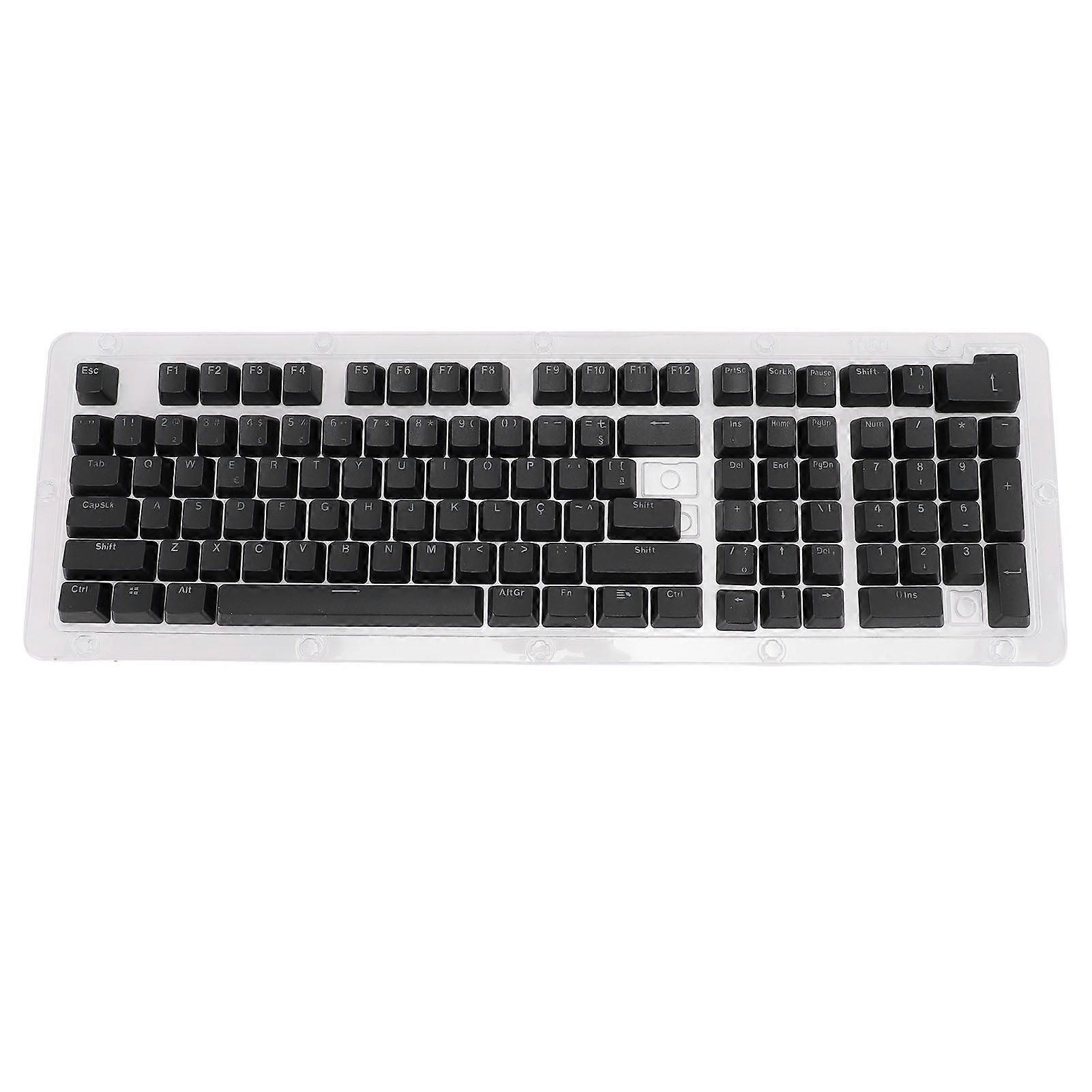 110 Keys Keyboard Keycaps Brazilian Portuguese Mechanical Keyboard Translucent Keycaps for 61 64 68 84 87 96 98 100 104 108 Keys Keyboard Black