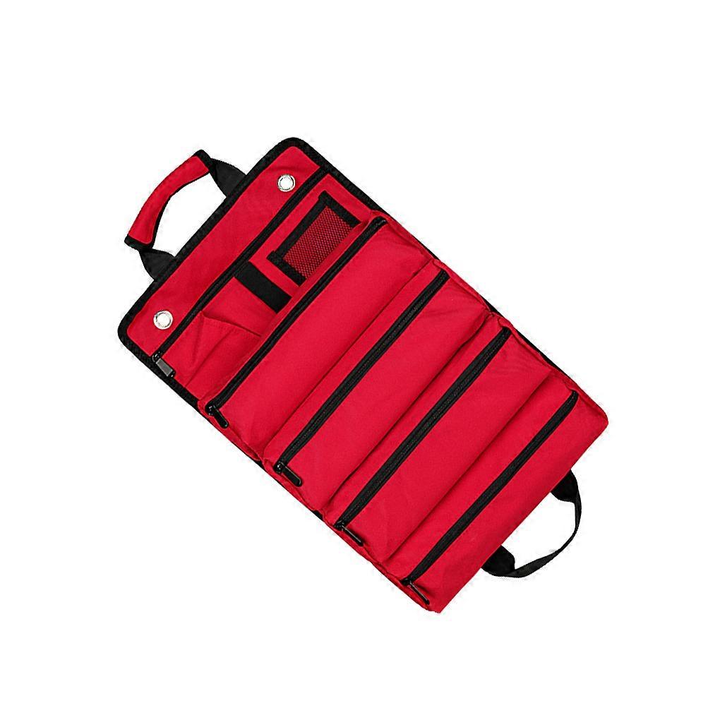 Multifunctional Large Capacity Tool Bag Roll Up Handbag Space Saving Red