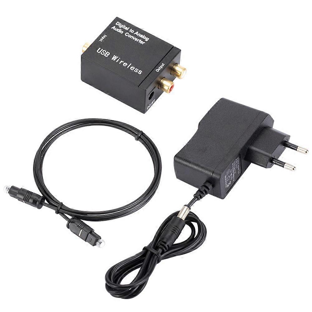Digital to Analog Audio Converter Support Bluetooth Optical Fiber Coaxial to RCA R/L Audio Decoder SPDIF DAC EU Plug