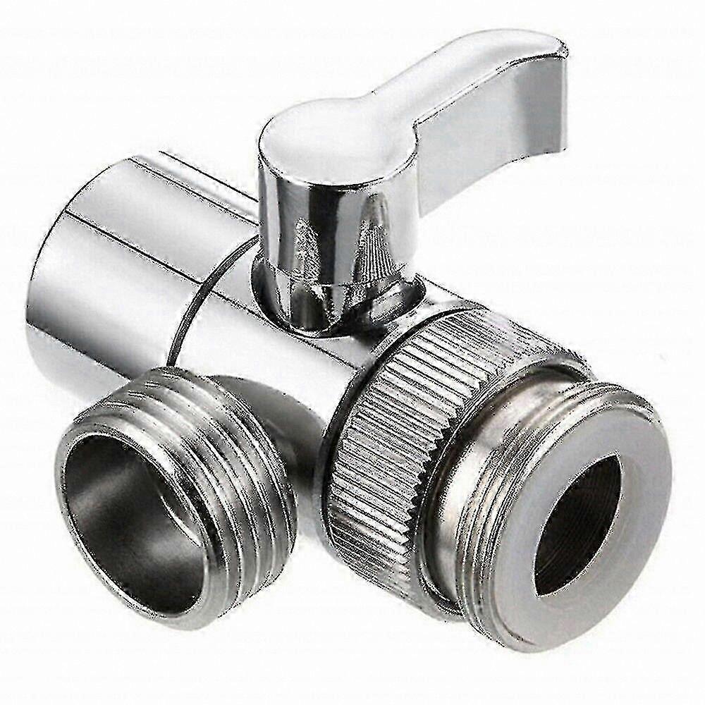 Silver Sink Faucet Adapter with Diverter for Washing Machine, 1pc Water Tap Splitter Valve.