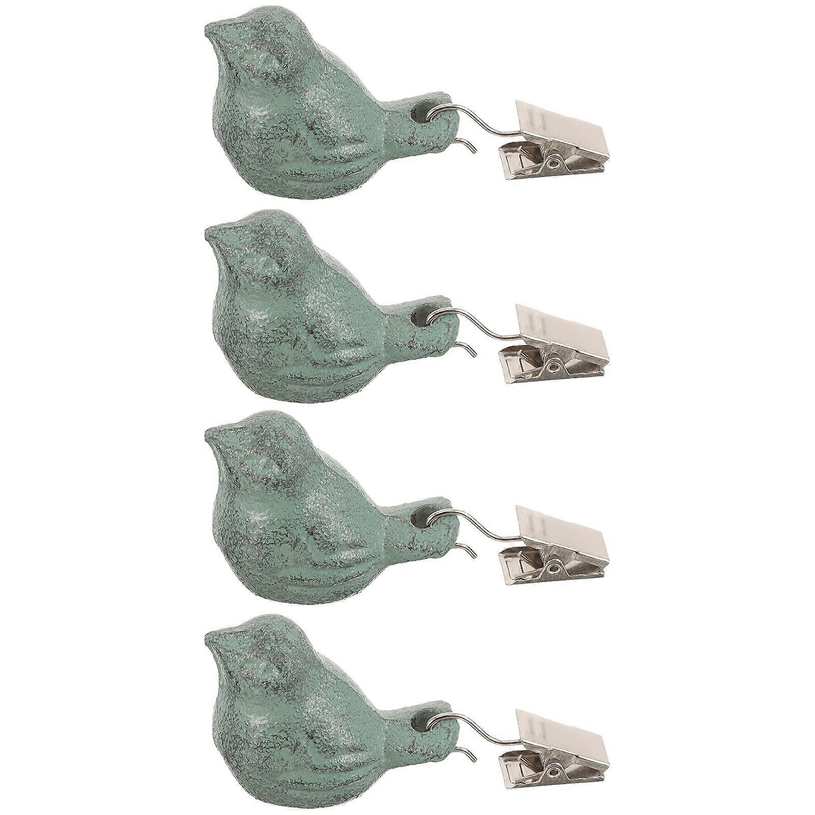 Home Use Tablecloth Clips Metal Bird Design Green 16Pcs