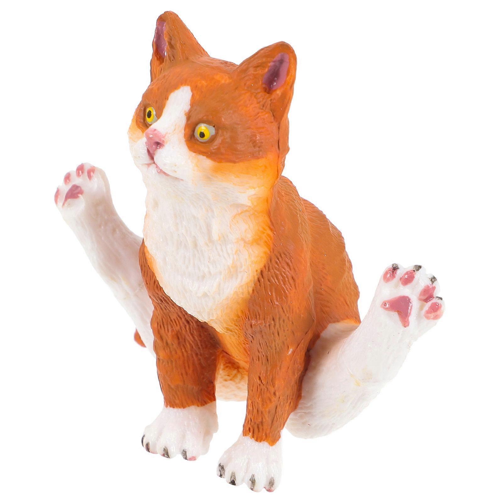 Simulation Cat Figurine PVC Material Decorative Collection Home Garden Shelf Desktop 1Pack
