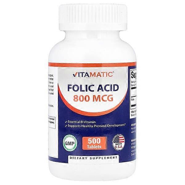 Vitamatic, Folic Acid, 800 mcg, 500 Tablets