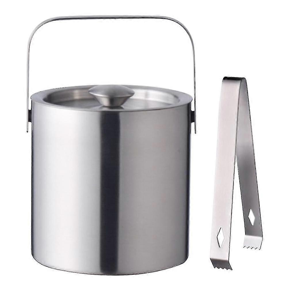 Round Double Stainless Steel Beer Keg Single Layer Handle Red Wine Ices Bucket