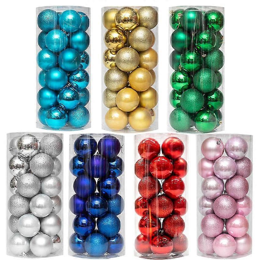 Christmas Balls 24pcs Shatterproof Decorative Pearlescent Ornaments for Tree