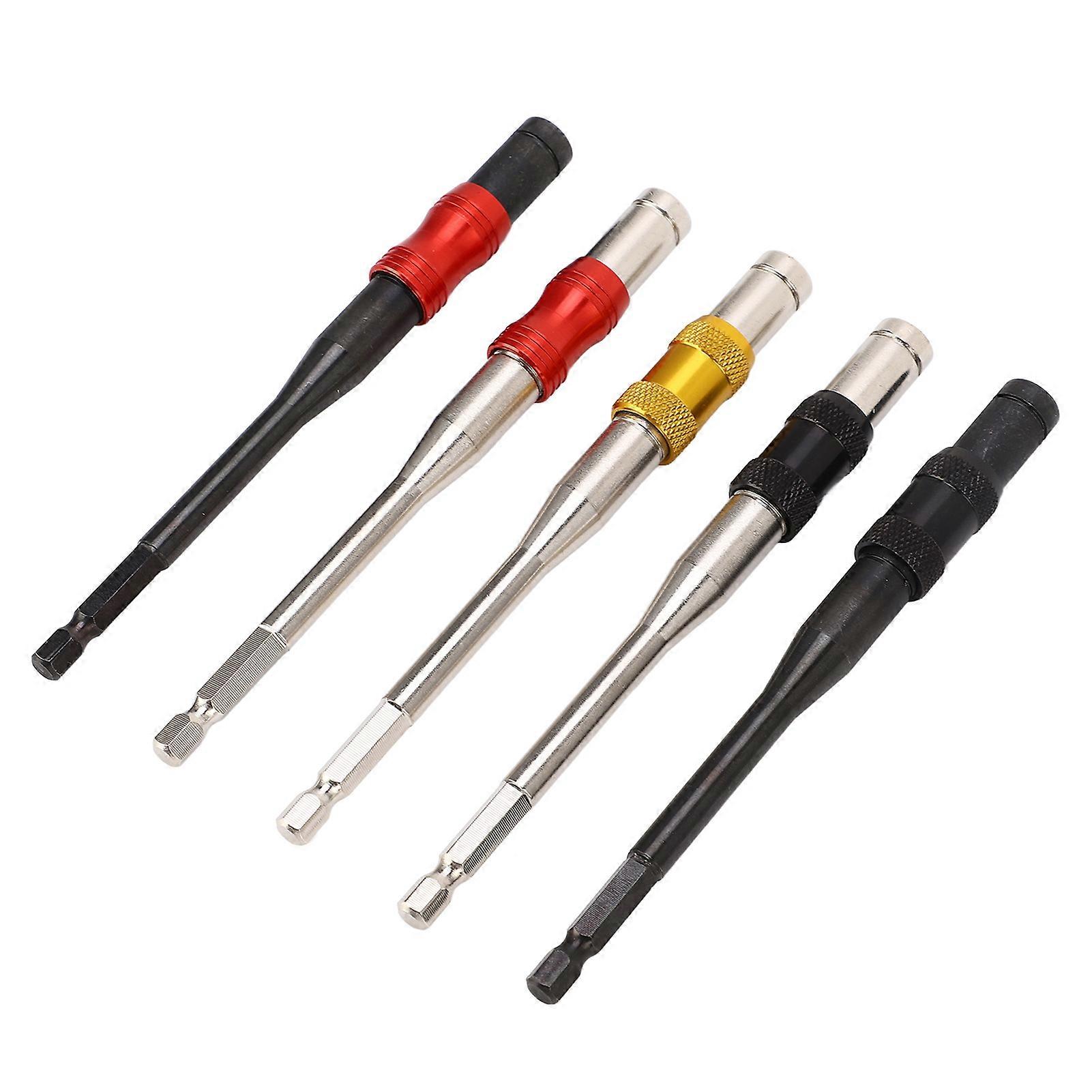 Pivoting Bit Tip Holder Magnetic 1/4 Inch Hex Shank Drill Bit Extender Quick Release Self Locking Rod 145mm 